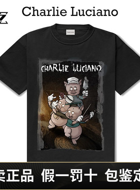 Charlie Luciano三只小猪cl暗黑童话男女情侣潮牌半袖短袖T恤tee