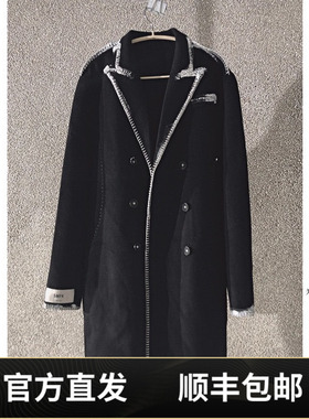 顺丰包邮SMFK米迦罗独唱大衣炭黑色风衣外套关晓彤同款