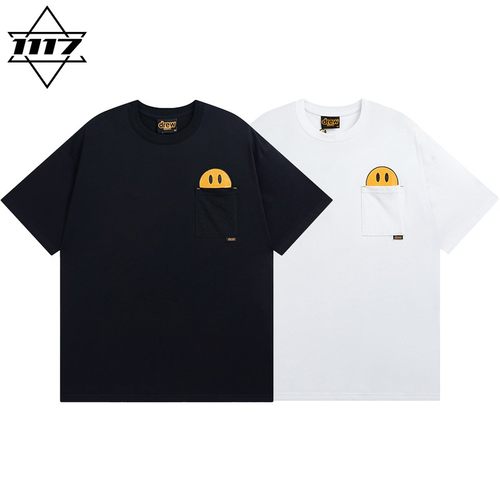 市面最顶版drew短袖口袋笑脸t恤