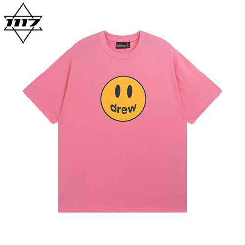市面最顶版drew短袖桃粉笑脸t恤