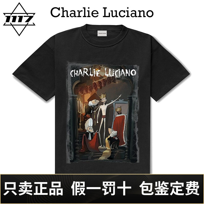 Charlie Luciano皇帝新衣cl暗黑童话男女情侣潮牌半袖短袖T恤tee
