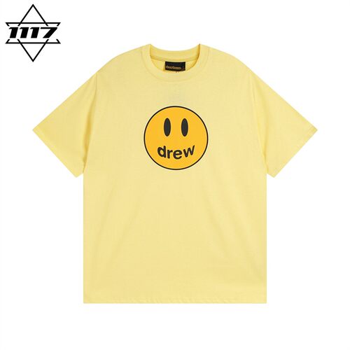市面最顶版drew短袖奶黄笑脸t恤