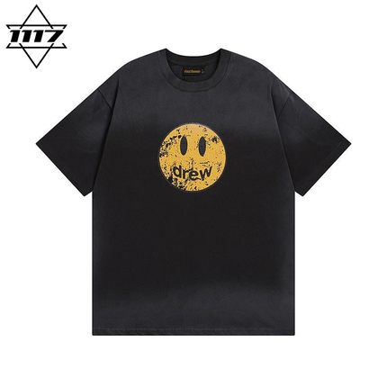 正品drew短袖破坏笑脸比伯t恤男女情侣潮牌纯棉圆领半袖上衣春夏