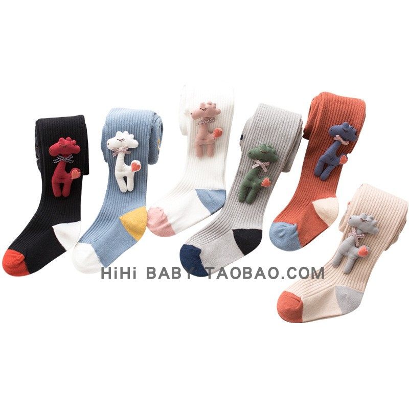 女童连裤袜春秋款儿童打底裤纯棉韩系可爱公仔女孩宝宝打底袜