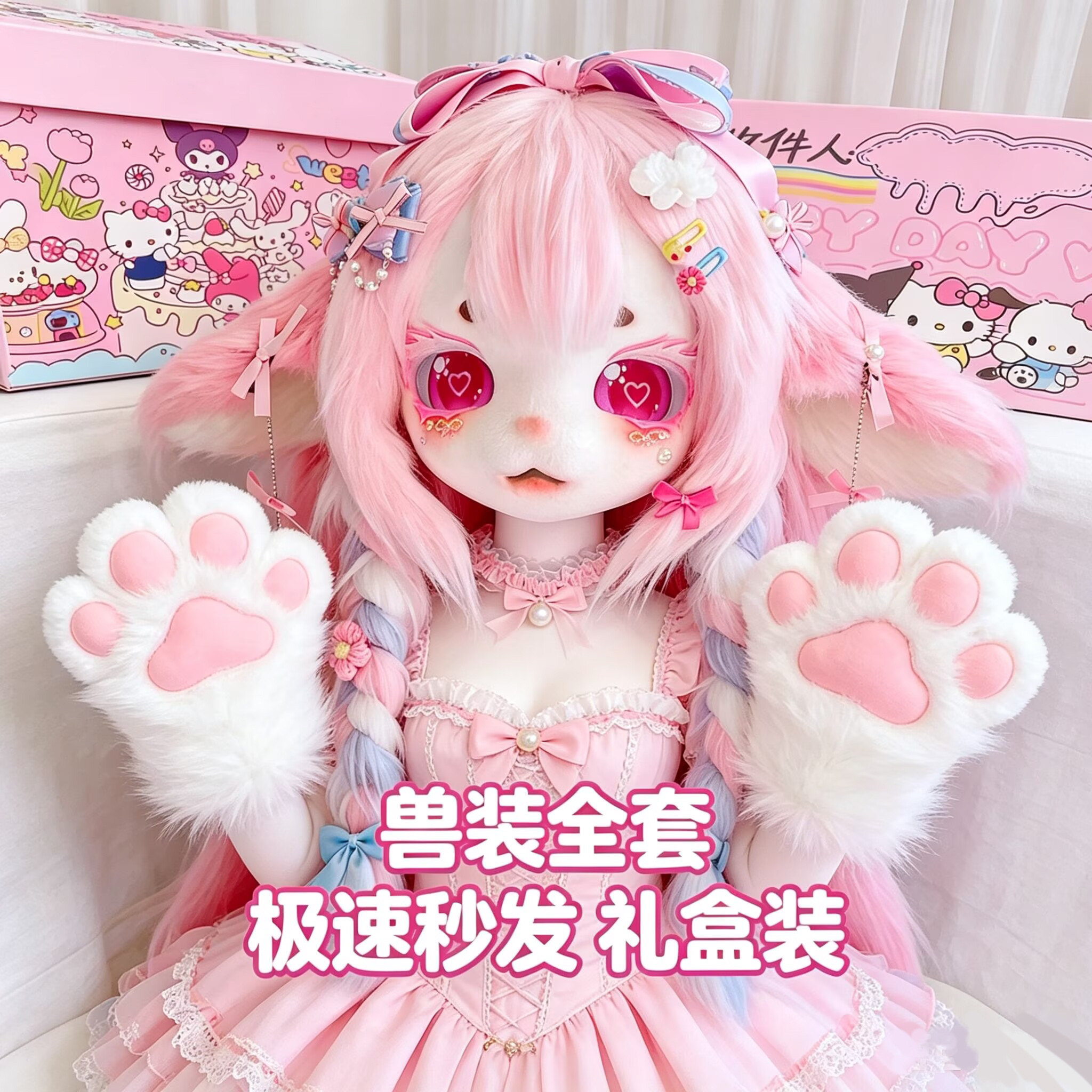 【木清】kig系兽头兽装全套白菜福瑞头壳正版头套cos儿童成品现货图片