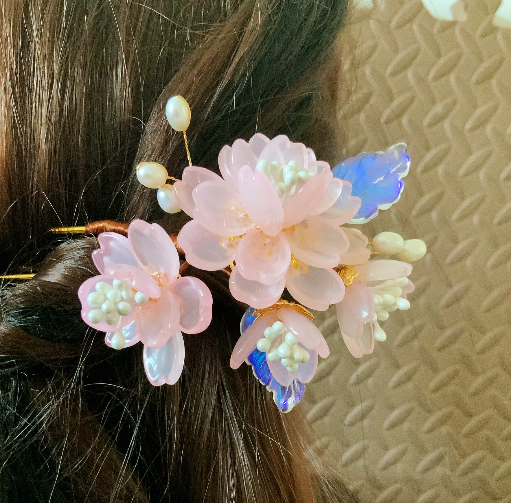 樱花汉服头饰步摇女发簪配饰流苏发饰