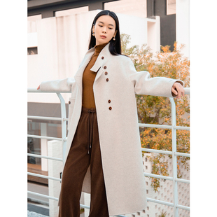 oldcolour冬季韩系中长款羊绒过膝高级保暖大衣女P451504A1-2799