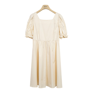 oldcolour夏季 复古优雅方领落肩款 宽松连衣裙Q27101262B 659 法式