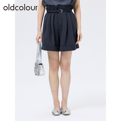 oldcolour欧珂夏季休闲日常简约通勤轻职风纯色短裤女SA