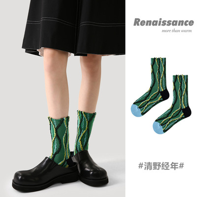 春秋款袜子文艺复兴透气女