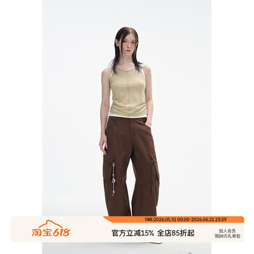中缝线假两件闪片闪片假两件背心