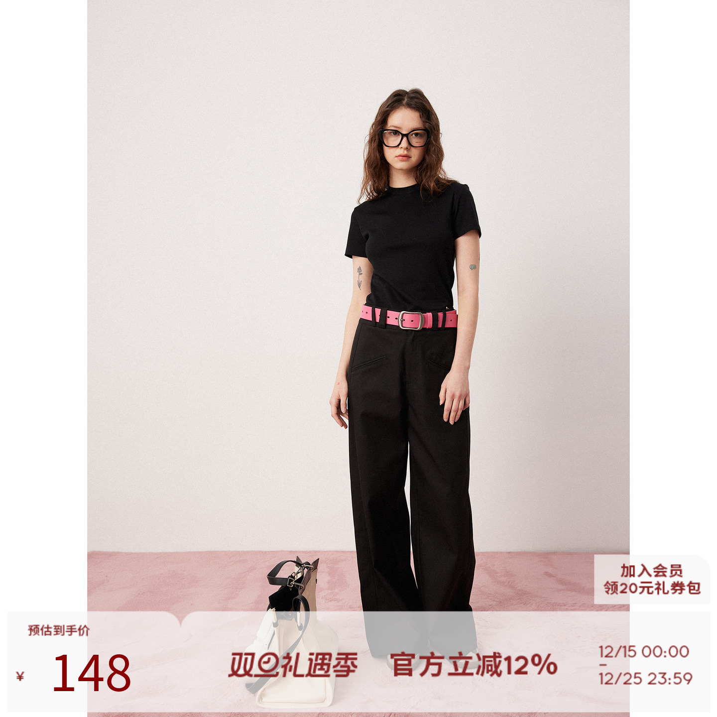 SEEKSIMPLE双斜口袋休闲裤