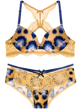 韩国ullala BVB女士内衣文胸套装前扣美背性感蕾丝薄模杯3/4胸罩