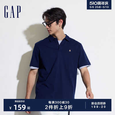 男装纯棉小熊logo短袖Gap简约