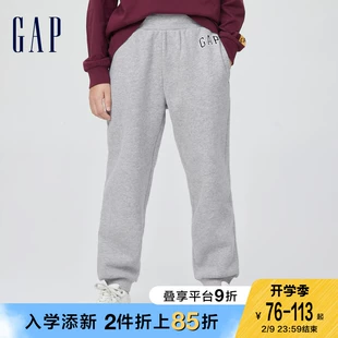 优惠 断码 446310儿童装 Gap男女童春季 LOGO抓绒束脚卫裤 长裤