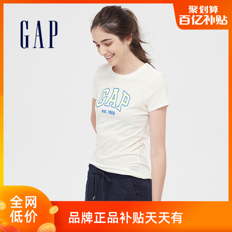 Gap女装时尚LOGO基本款短袖T恤夏季574878 2020新款舒适纯棉上衣