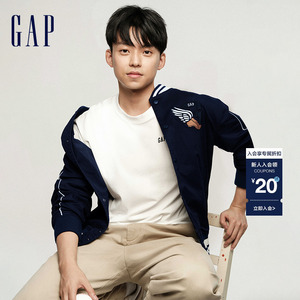 Gap男装LOGO宽松运动夹克棒球服