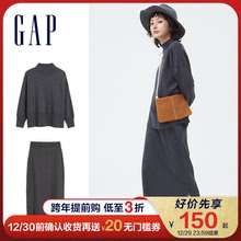 Gap女装混纺针织套装2021秋冬新款休闲气质上衣裙子套装图片