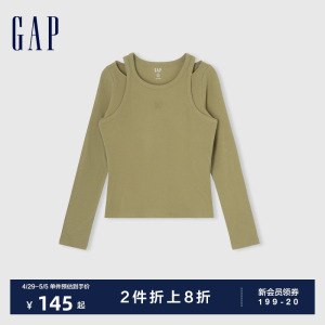 Gap女装假两件长袖针织衫