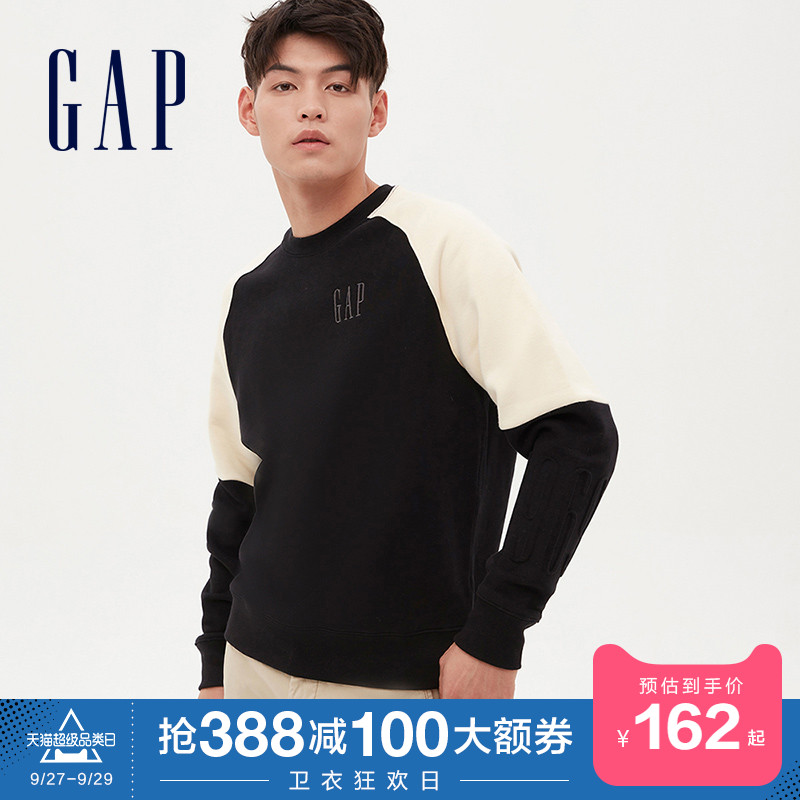 Gap男装碳素软磨抓绒卫衣秋冬624874 2020新款LOGO潮流休闲上衣男