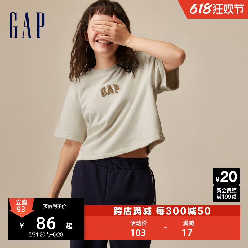 Gap女装LOGO运动短袖T恤