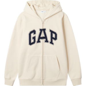 Gap男女装2024秋冬新款碳素磨毛字母logo连帽抓绒卫衣外套609115