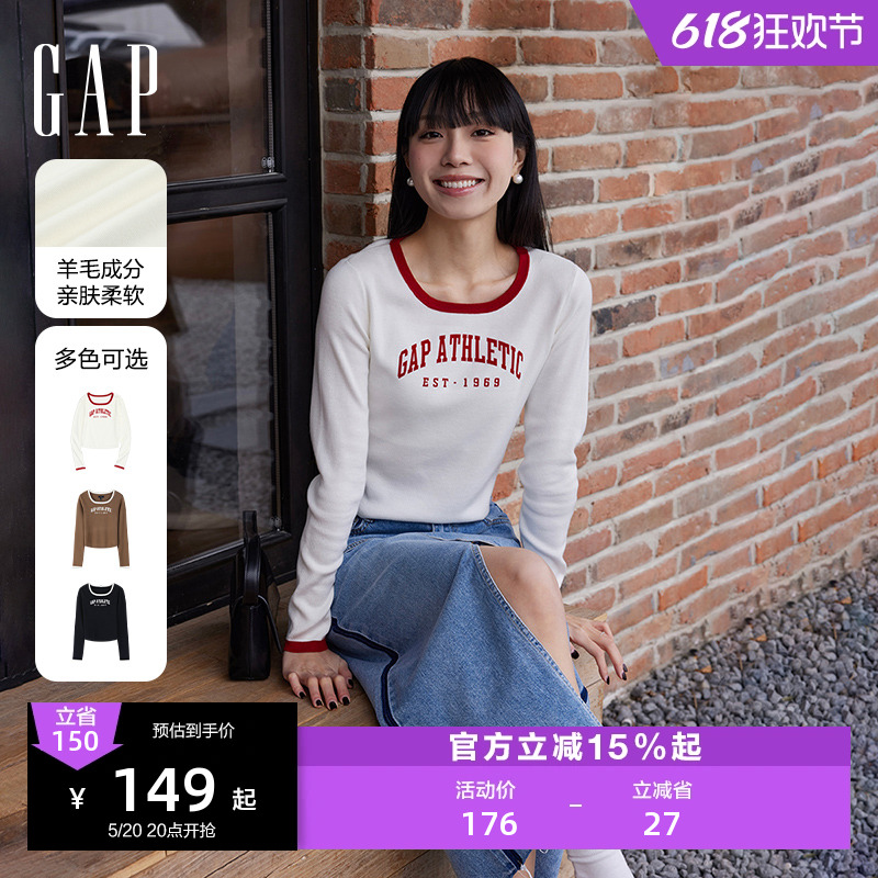 【欧阳娜娜同款】Gap女装2024春季天鹅颈针织衫柔软薄毛衣891639