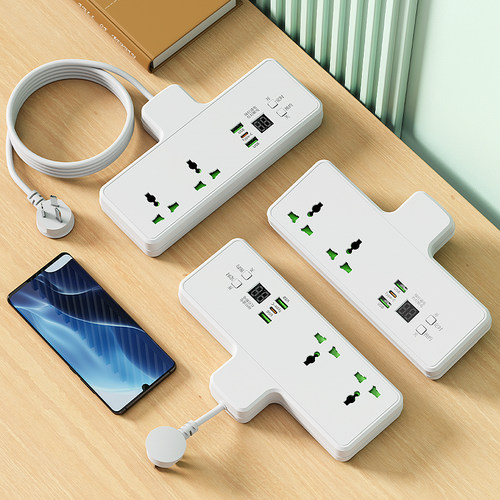 美标三插头定时usb+type-c排插座