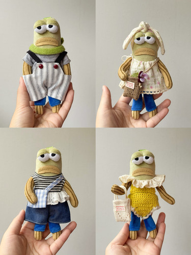 手作比奇堡打工鱼穿搭丑鱼衣服搭配手工娃衣