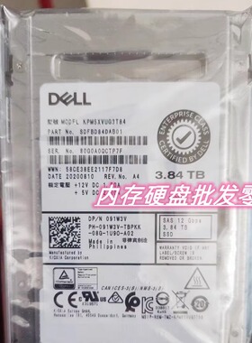 Dell 091W3V 3.84T SAS 12G SSD 2.5 R740 R640 KPM5XVUG3T84硬盘