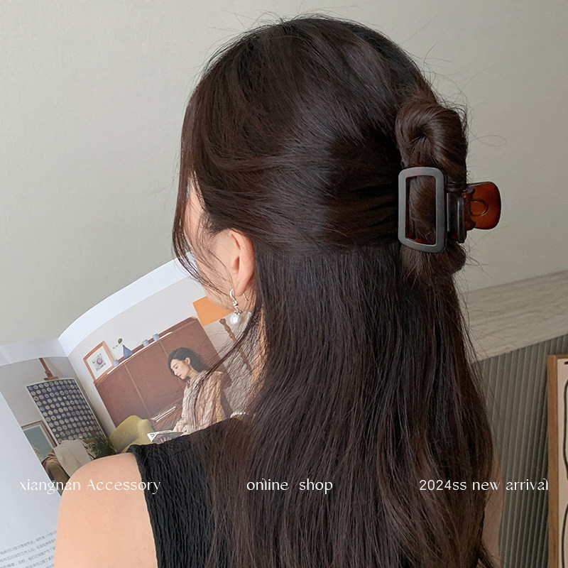 小号新款方形盘发头饰巷南鲨鱼夹