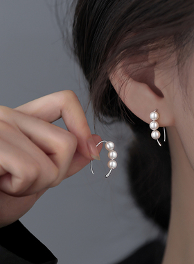 【巷南】99纯银珍珠耳环2026年新款爆款耳钉高级感耳饰小众女轻奢