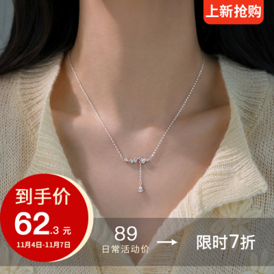 巷南999纯银蝴蝶结项链锁骨链