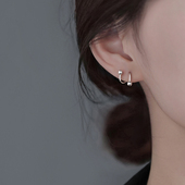 高级感耳饰女 2025爆款 巷南 999纯银弹簧耳钉轻奢小众耳环新款