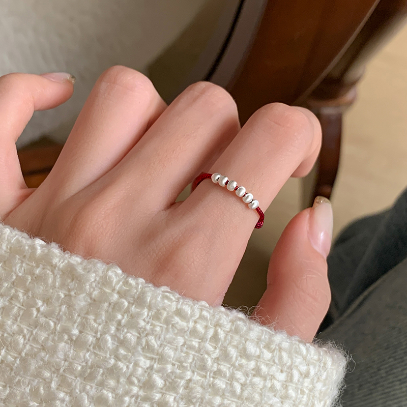巷南925纯银转运珠戒指本命年女