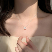 爆款 999纯银蝴蝶小众设计项链2026新款 女轻奢锁骨颈链夏 巷南