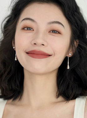 【巷南】999银水滴珍珠耳钉2026新款小众设计爆款耳环女轻奢耳饰