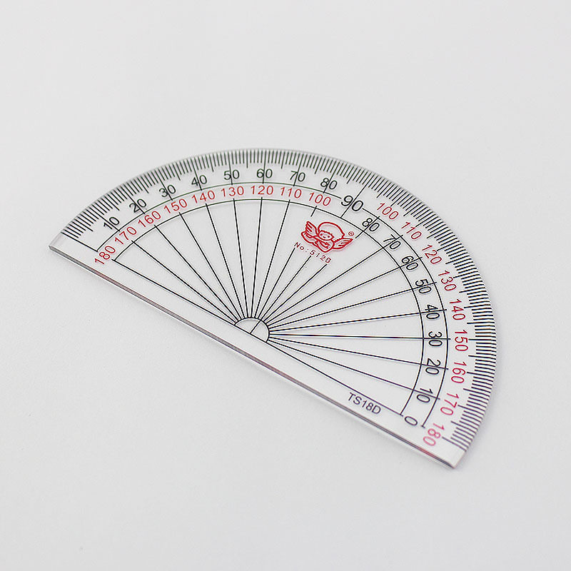 10cm小天使半圆量角器180度有机透明材料几何画图尺子半圆尺测量