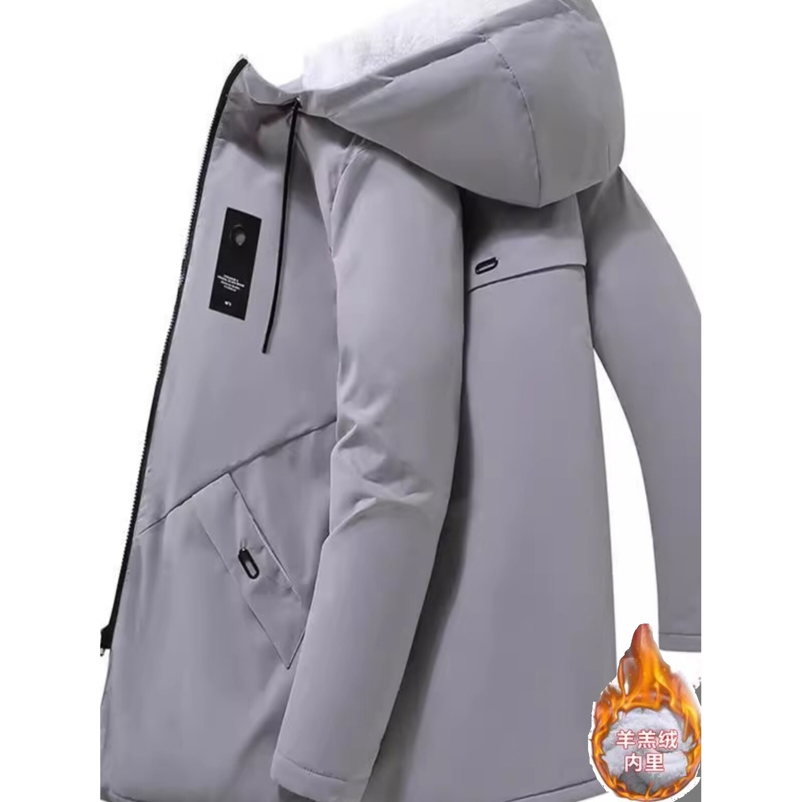 秋冬季加绒加厚棉衣外套男中长款防寒保暖棉袄连帽休闲棉服风衣男