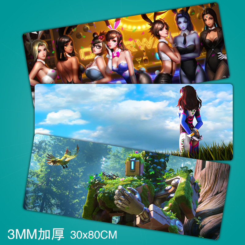 守望先锋游戏周边鼠标垫DVA源氏电竞网咖键盘桌垫超大加厚鼠标垫