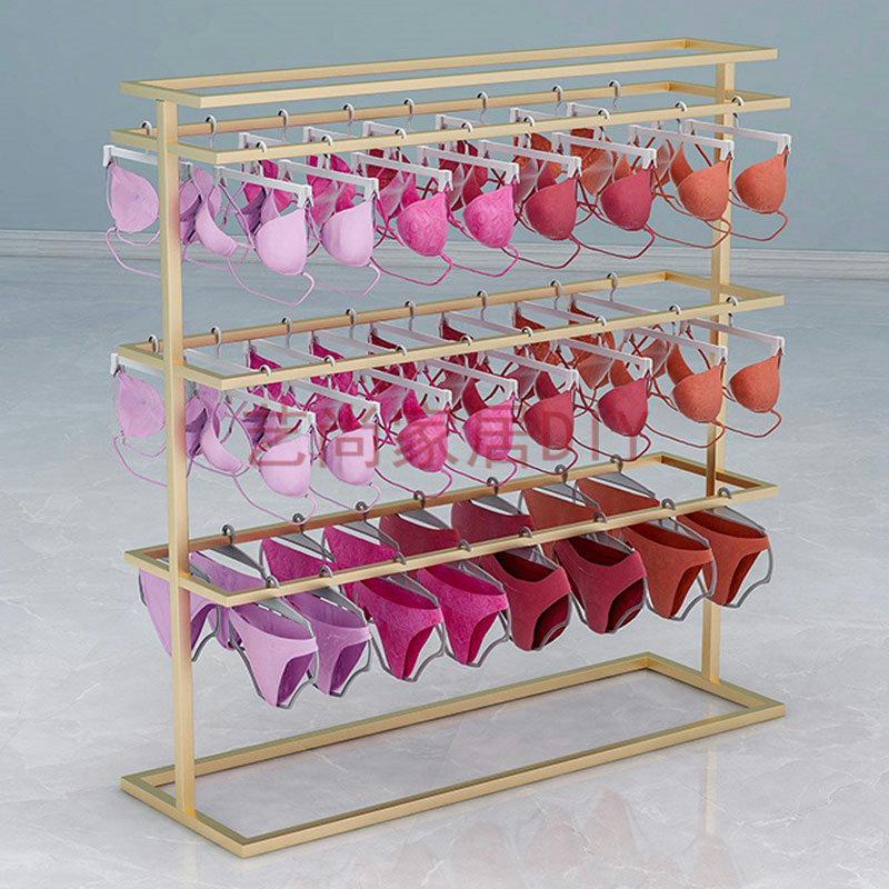 移动内衣架子文胸展示架内裤货架落地多功能商场挂短裤中岛双面