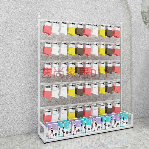 可调节袜子架靠墙袜子展示架盒装内裤货架商场短裤饰品金属陈列架
