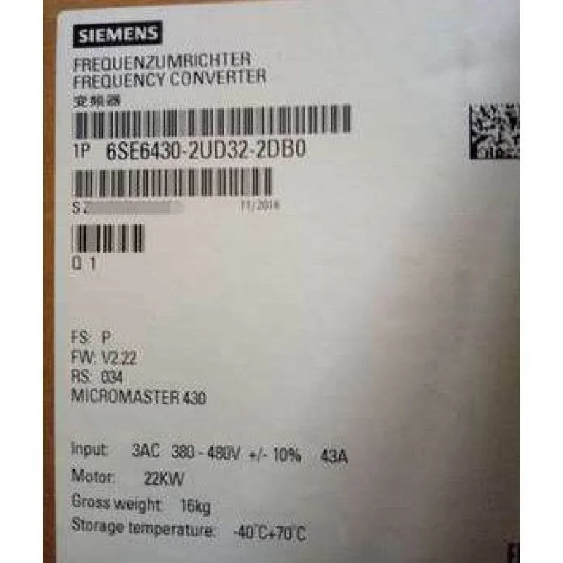 非实价议价议价功率22kW 6SE6430-2UD32-2DB0/2DBO 不带滤波器MM4