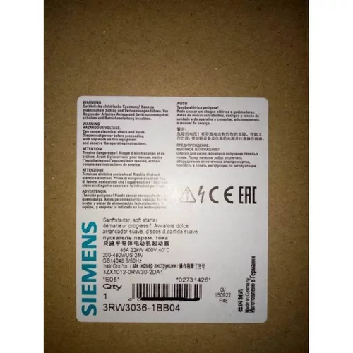 非实价议价议价3RW3036-1BB04 SIRIUS软起动器S00 45A 22kW非实价