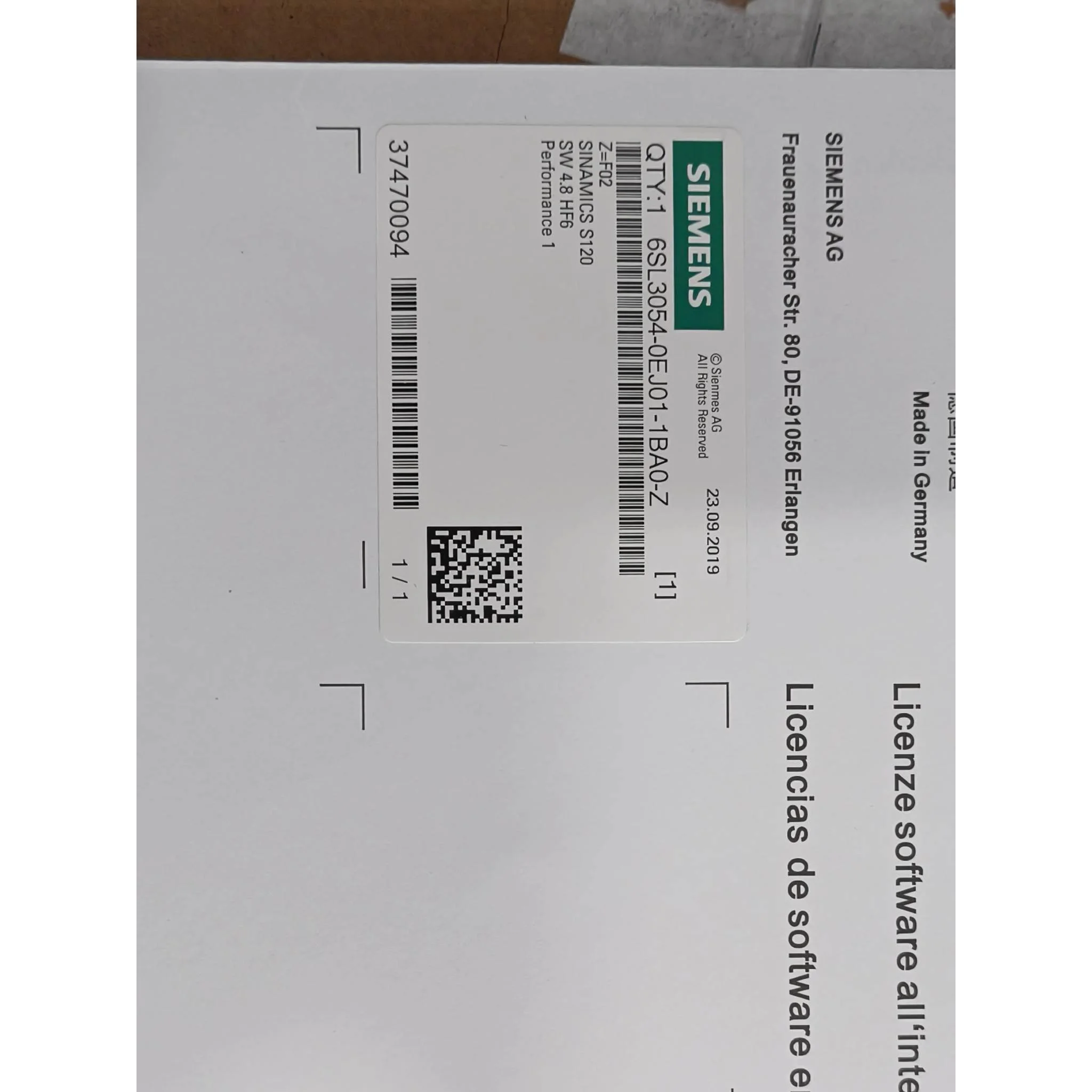 非实价议价议价6SL30540EE011BA0原装 S120CF 卡 4.4版6SL3054-0E