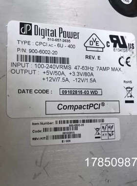 议价Digital Power CPCI-AC-6U-400 P/N:900-6002-20 IXIA Compac
