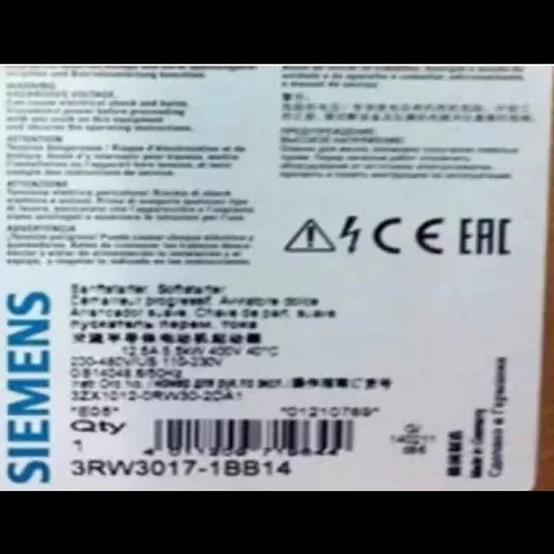 非实价议价议价SIRIUS软起动器S00 12.5A 5.5kW/400V 3RW3017-1BB