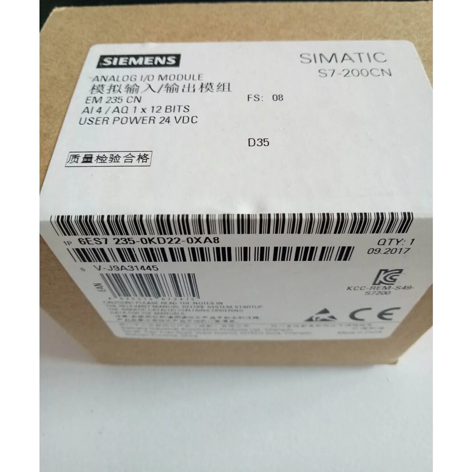 非实价议价议价6ES7235-0KD22-0XA8/OXA8 S7-22XCPU模拟输出EM235