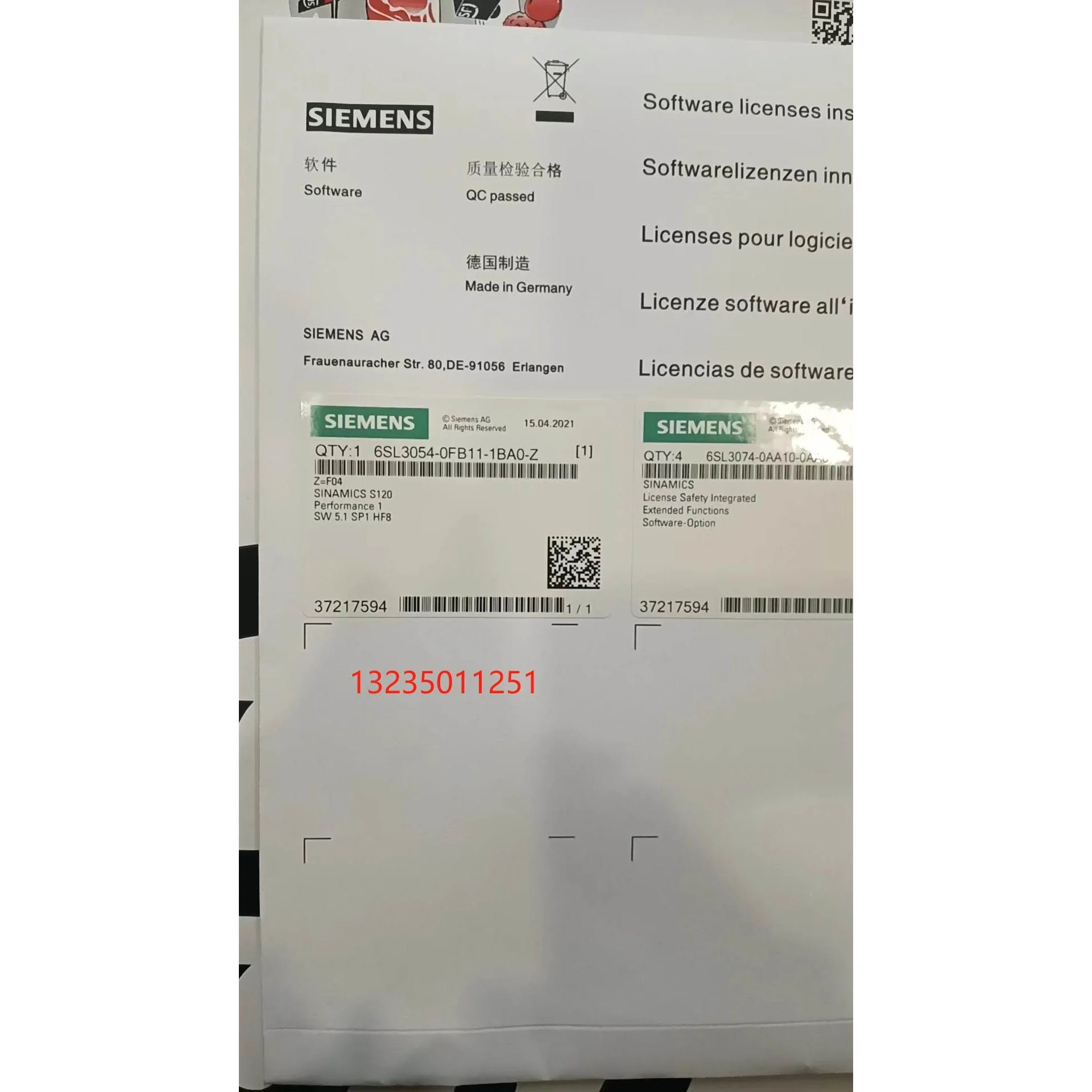 非实价议价议价正品S120 CF卡6SL3054-2PA23-2QA20-0AA0-ZZ=J00+M