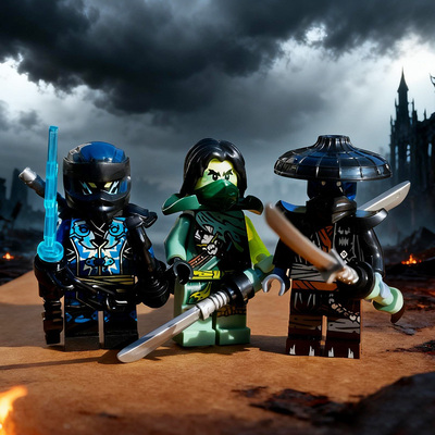 反派黑化杰幻影忍者诺克特拼装积木玩具摩罗人仔克普特将军机械